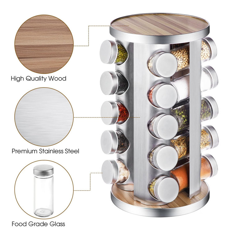 Belfry Kitchen Rotating 20Jar FreeStanding Spice Rack Wayfair.co.uk